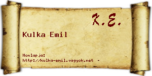 Kulka Emil névjegykártya